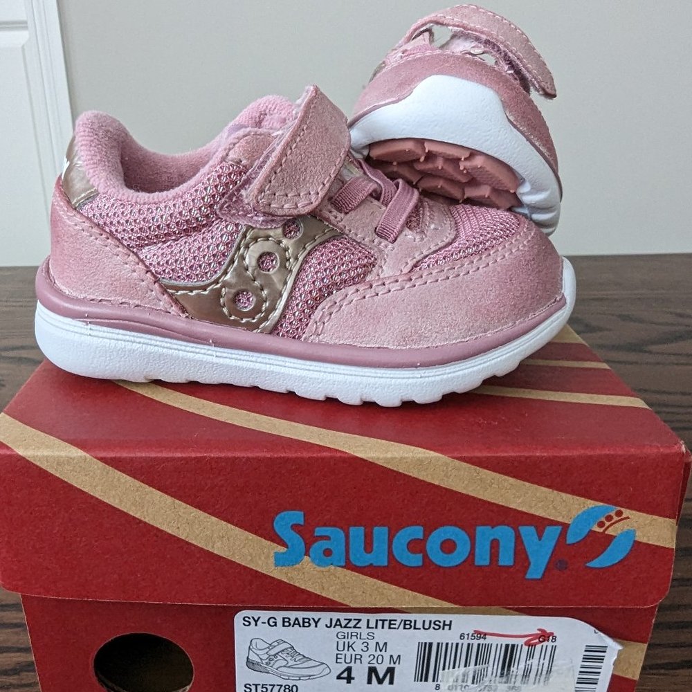 Saucony "Baby Jazz Lite" Toddler Girls Shoes - Blush Pink - Size 4 - Sneakers